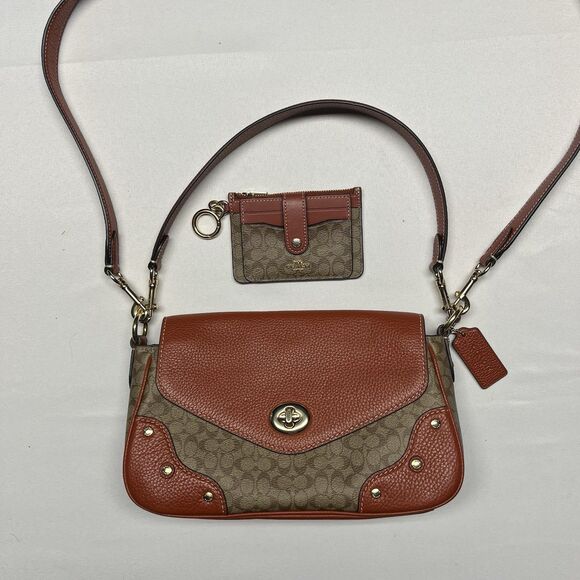COACH MILLIE Shoulder Bag Colorblock Signature Canvas with Wallet - Picture 2 of 12